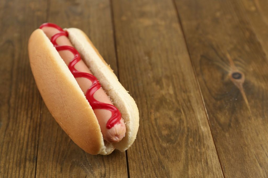 Hotdog with ketchup 
